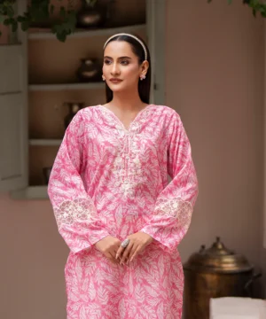 2PC Printed Embroidered Suit