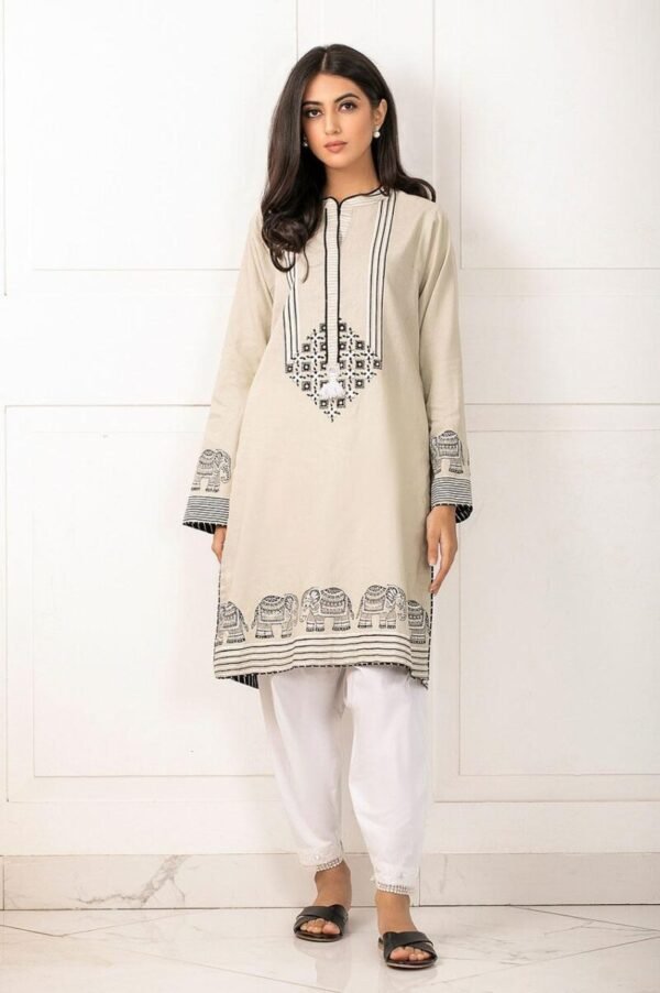 Cream Printed 3PC Unstitched